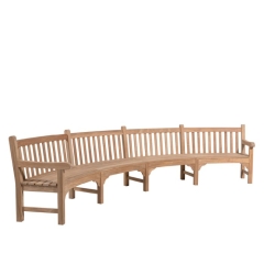 4 Seat curved bench