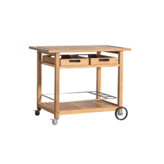Teak bar cart