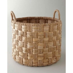 Basket - Water hyacinth and knitting for planter or clother