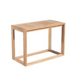 Casita rectangular high teak side table