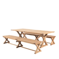 Farmhouse teak picnic set 8 ft.