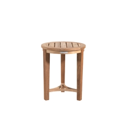Round teak side table