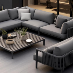 Sofia sofa set (1 table + 2 bench chair + 1 conner chair 2 seat)