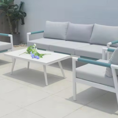 Spring sofa set (1 table + 2 single chair + 1 bench chair)