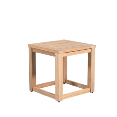 Square teak side table