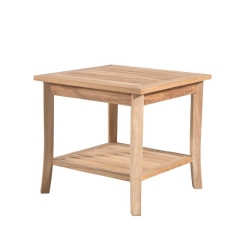Square teak side table