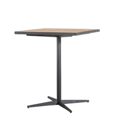 Square teak + steel bar table