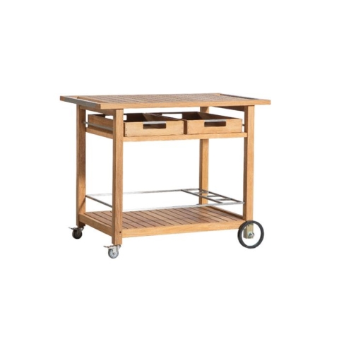 Teak bar cart
