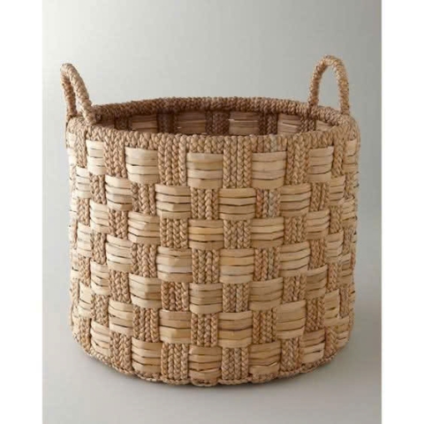Basket - Water hyacinth and knitting for planter or clother
