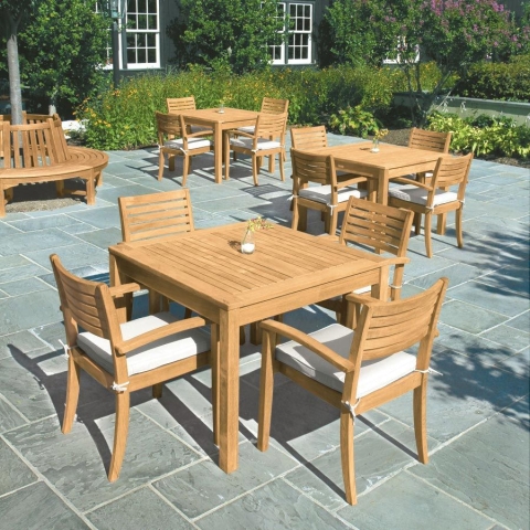 Square teak dining table