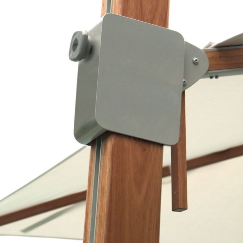 Eucalyptus 12 ft. octagon cantilevered umbrella w/ concrete-mount base