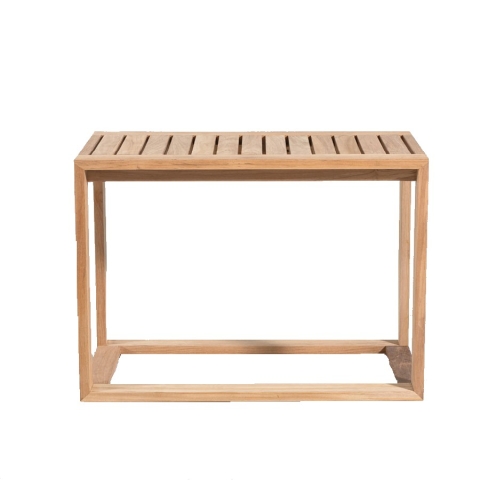 Casita rectangular high teak side table