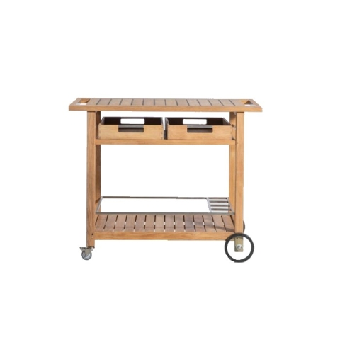 Teak bar cart