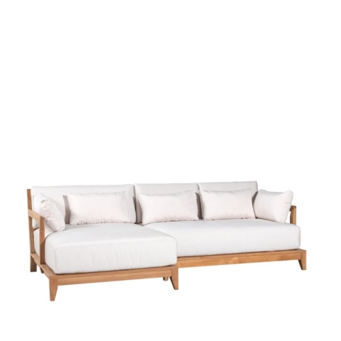 Loft teak left chaise sectional