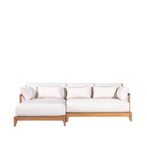 Loft teak left chaise sectional