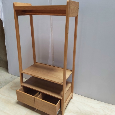 Oak Clothes Hanging Shelf