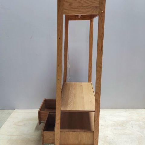 Oak Clothes Hanging Shelf