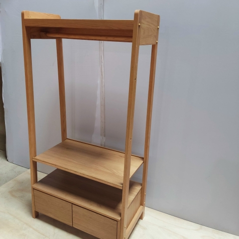 Oak Clothes Hanging Shelf