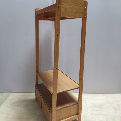 Oak Clothes Hanging Shelf
