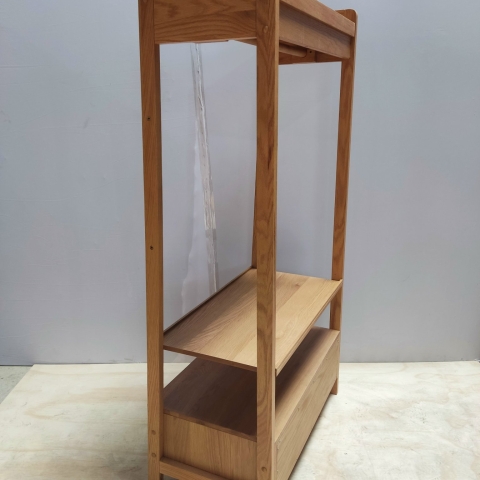 Oak Clothes Hanging Shelf