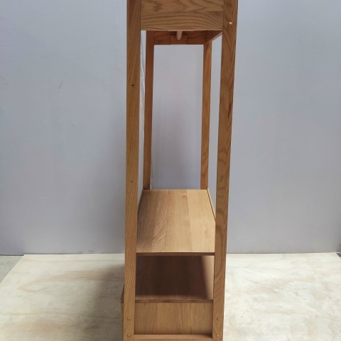 Oak Clothes Hanging Shelf