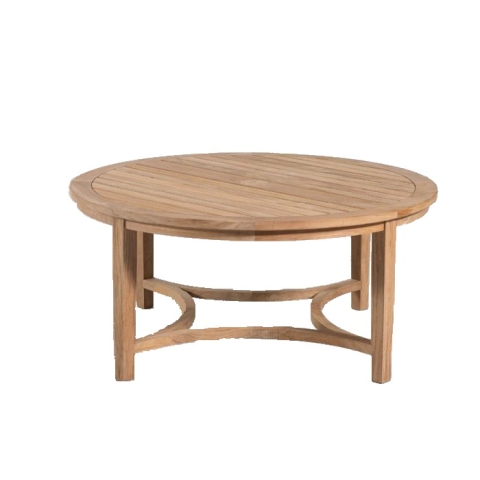Round teak coffee table