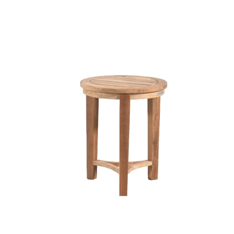 Round teak side table