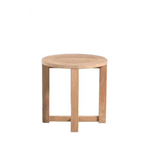 Round teak side table
