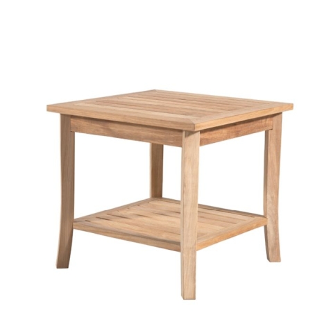Square teak side table