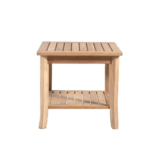 Square teak side table