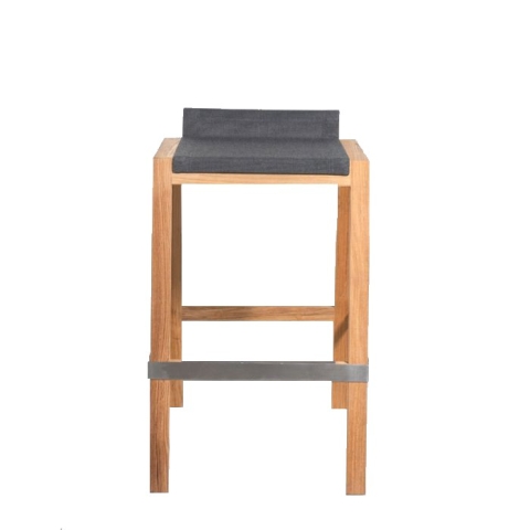 Teak + sling stacking barstool