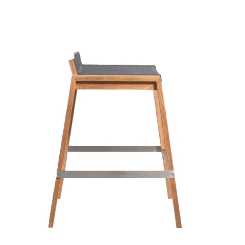 Teak + sling stacking barstool