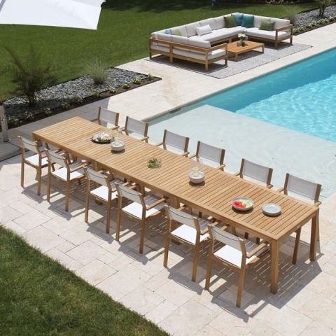 Summit 15 ft. teak infinity table
