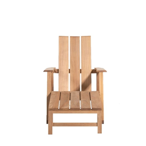 Teak chair with footrest