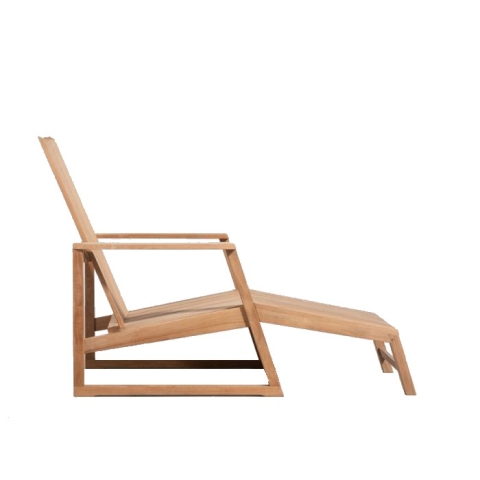 Teak chair with footrest