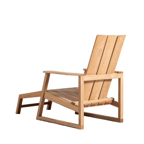 Teak chair with footrest