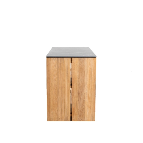 Teak console - porcelain top