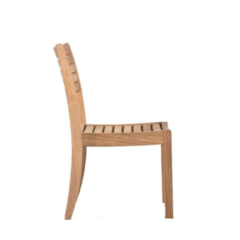 Teak stacking sidechair