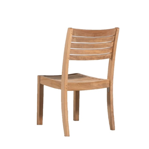 Teak stacking sidechair
